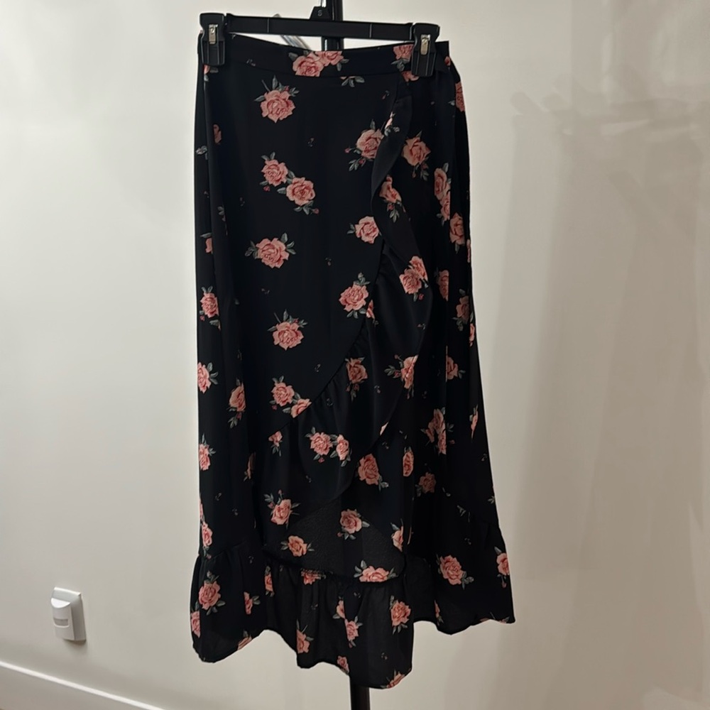 H&M floral midi wrap skirt, 2